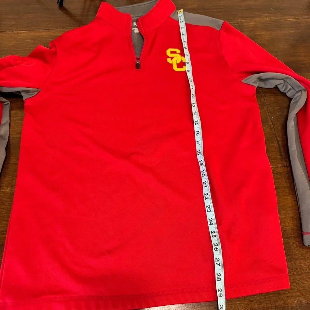 USC Trojans Fanatics Cardinal Logo Colorblock 1/4 Zip Jacket Men's Large - Picture 3 of 11